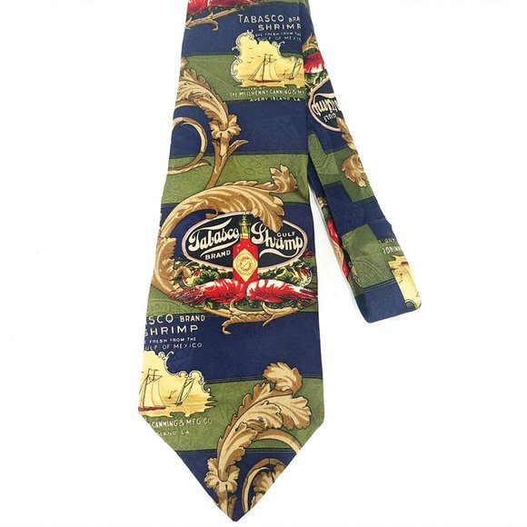 Tabasco Silk Ties – Gulf Shrimp Theme - EUC - Picture 2 of 10